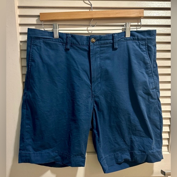 Polo Ralph Lauren Chino Shorts Mens 35 Blue Classic Fit Stretch Cotton Twill - Picture 1 of 6